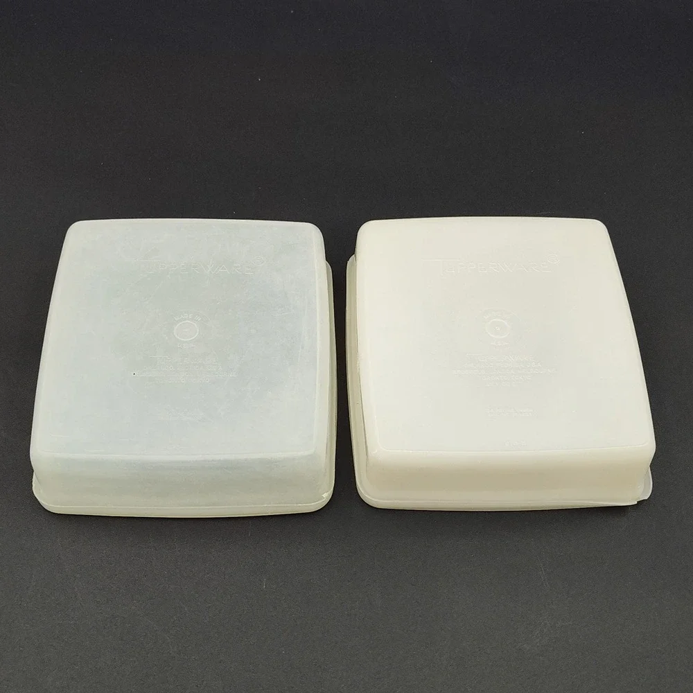 Set-2 TUPPERWARE Square Sandwich Keepers‎ 671-4 Parts Vintage SEE BB24.2GA1287.8